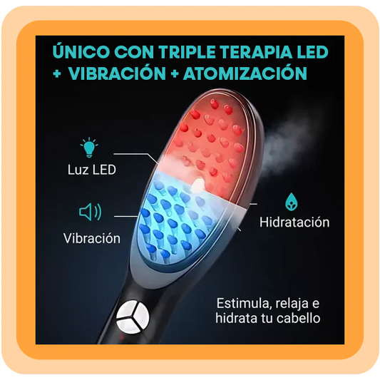 Cepillo Alisador con Luz LED Terapéutica